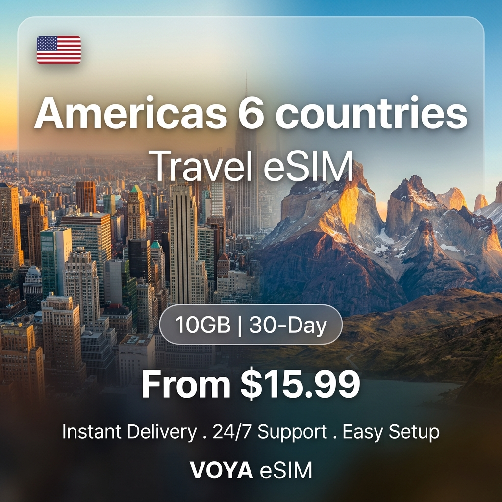 Americas 6 countries Travel eSIM - VOYA eSIM