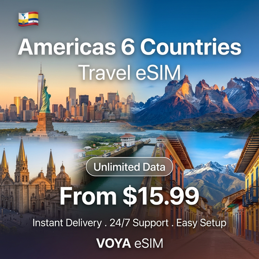 Americas 6 Countries Travel eSIM - VOYA eSIM