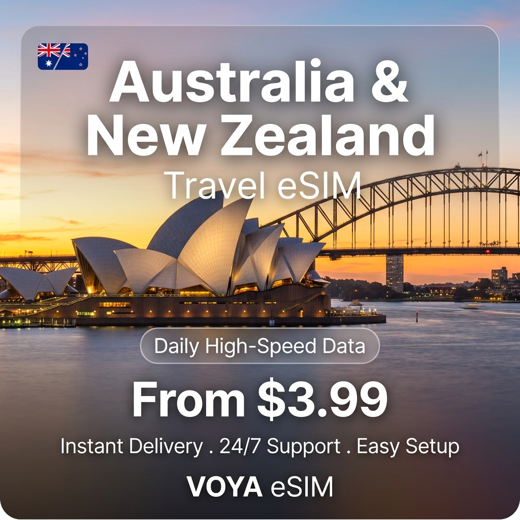 Australia & New Zealand Travel eSIM - VOYA eSIM