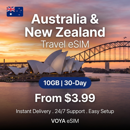 Australia & New Zealand Travel eSIM - VOYA eSIM