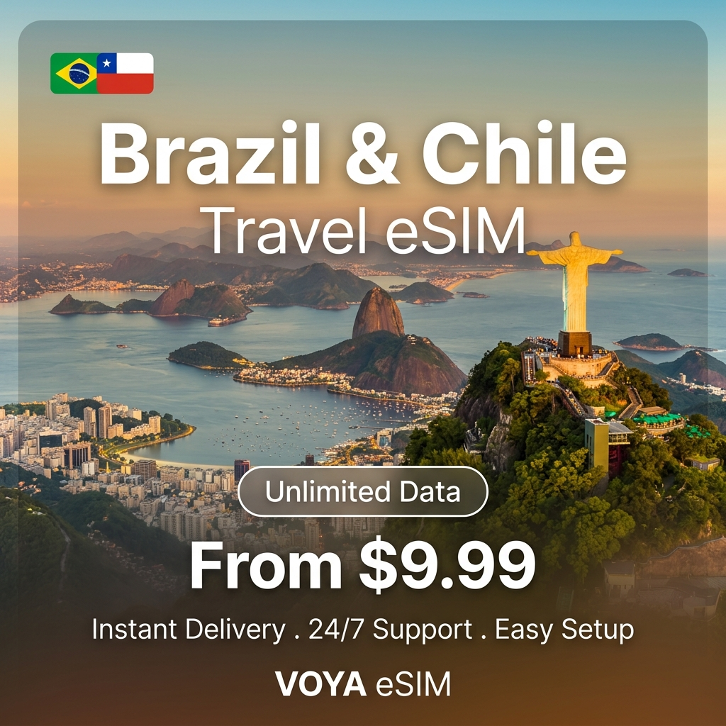 Brazil & Chile Travel eSIM - VOYA eSIM