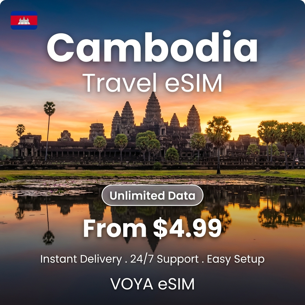 Cambodia Travel eSIM - VOYA eSIM