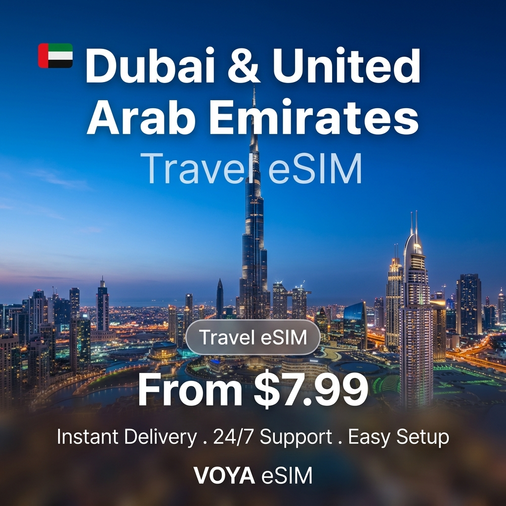Dubai & United Arab Emirates Fixed Data Plan | Etisalat Travel eSIM - VOYA eSIM
