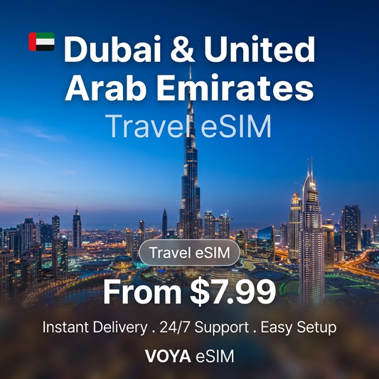 Dubai & United Arab Emirates Fixed Data Plan | Etisalat Travel eSIM - VOYA eSIM