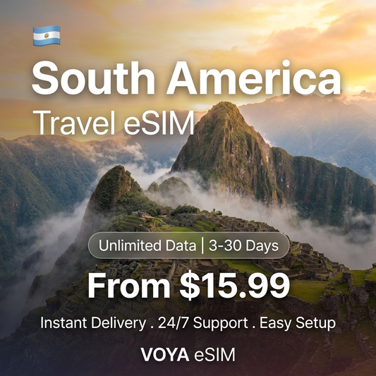 South America Travel eSIM - VOYA eSIM