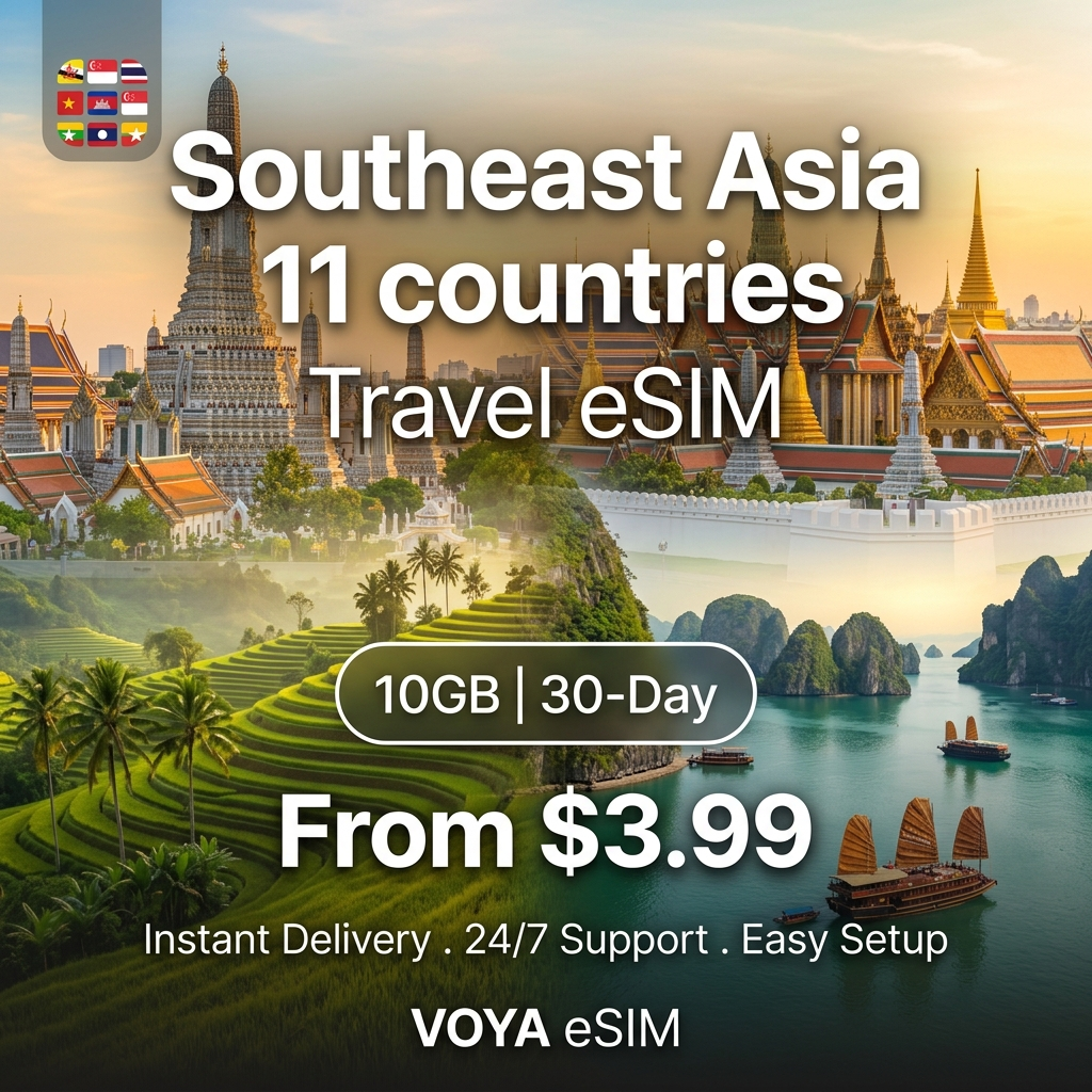 Southeast Asia 11 countries Travel eSIM - VOYA eSIM