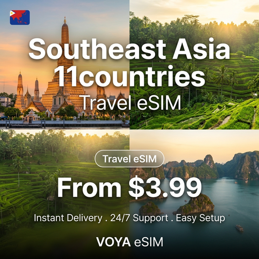 Southeast Asia 11countries Fixed Data Plan Travel eSIM - VOYA eSIM