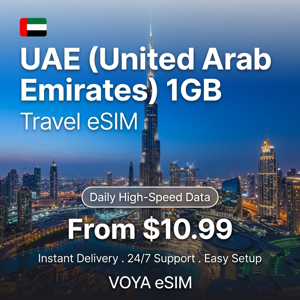 UAE (United Arab Emirates) 1GB Travel eSIM - VOYA eSIM