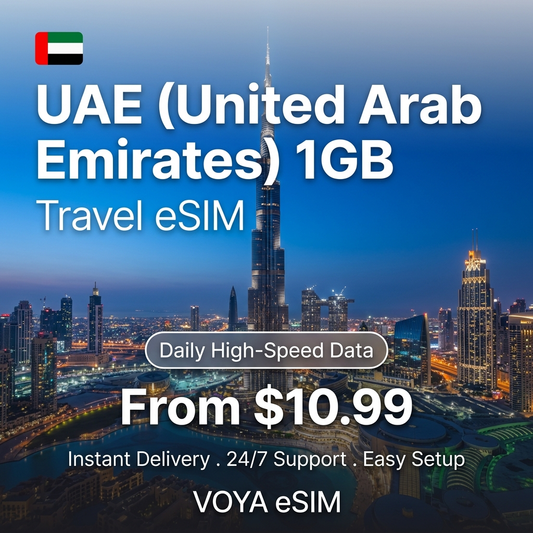 UAE (United Arab Emirates) 1GB Travel eSIM - VOYA eSIM